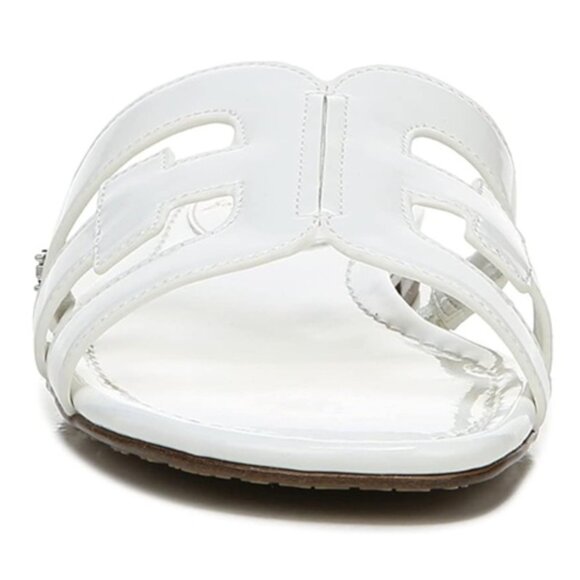 Sam Edelman Bay White Patent Flat Sandals Slides US6 Limited Edition MSRP $99 - Picture 2 of 12